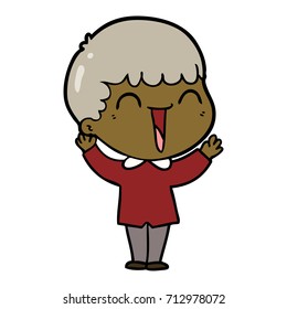 hombre feliz de dibujos animados