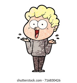 cartoon happy man