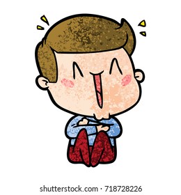 hombre feliz de dibujos animados