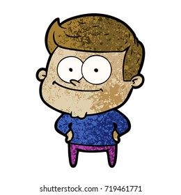 hombre feliz de dibujos animados