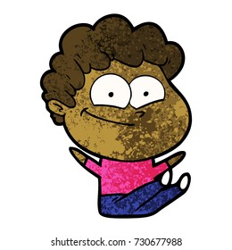 desenho animado homem feliz