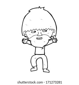 cartoon happy man with beard