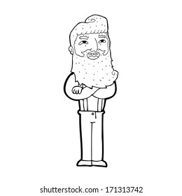 Cartoon-glücklicher Mann mit Bart