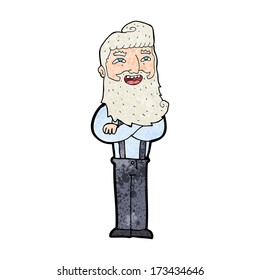 cartoon happy man with beard