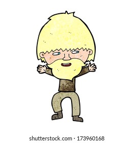 cartoon happy man with beard