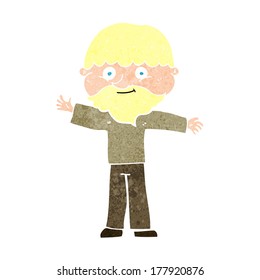 cartoon happy man with beard