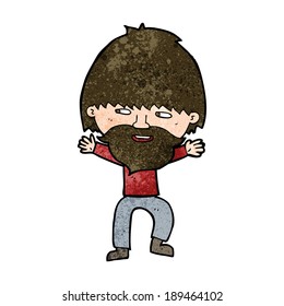 cartoon happy man with beard