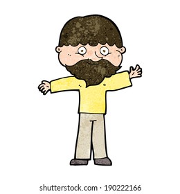 cartoon happy man with beard