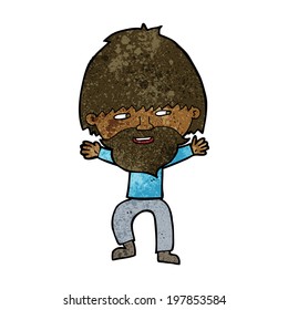 cartoon happy man with beard