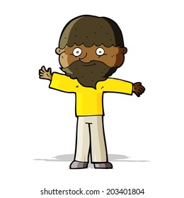 cartoon happy man with beard