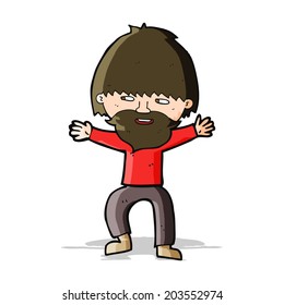 cartoon happy man with beard