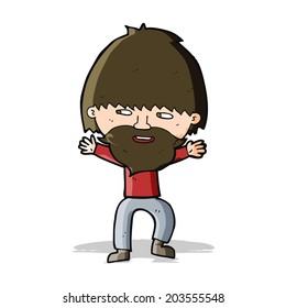 cartoon happy man with beard