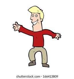 cartoon happy man dancing