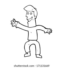 Cartoon-glücklicher Mann tanzen