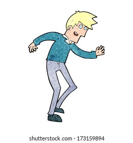 cartoon happy man dancing