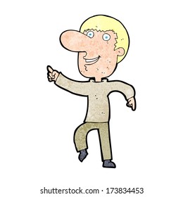 danza del hombre feliz con dibujos animados