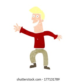 danza del hombre feliz con dibujos animados
