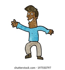danza del hombre feliz con dibujos animados