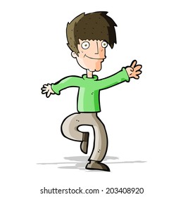 cartoon happy man dancing