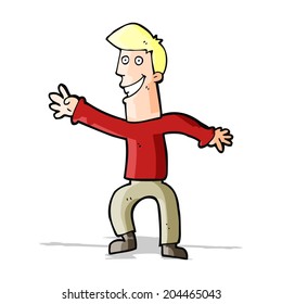 danza del hombre feliz con dibujos animados