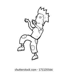cartoon happy man doing funny dance