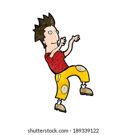 cartoon happy man doing funny dance