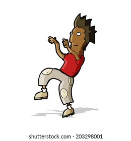 cartoon happy man doing funny dance