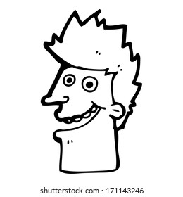 caricatura de cara de hombre feliz