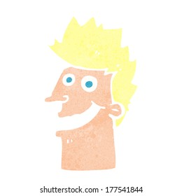 caricatura de cara de hombre feliz