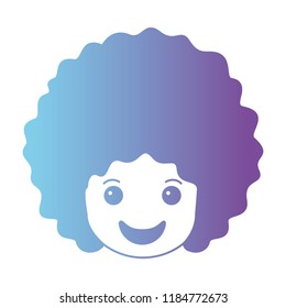 cartoon happy man head kawaii character