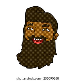 cartoon happy man with impressive beard