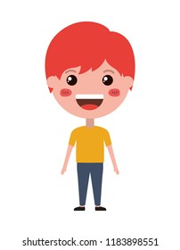 cartoon happy man kawaii character