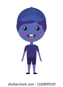 cartoon happy man kawaii character