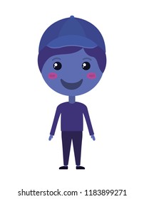 cartoon happy man kawaii character