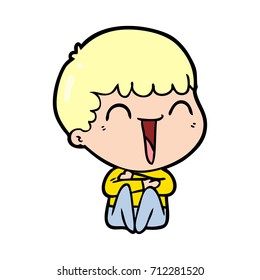 cartoon happy man laughing