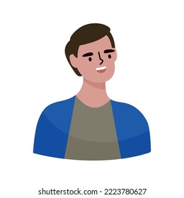 cartoon happy man on white background