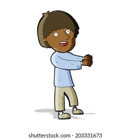 cartoon happy man showing