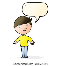 cartoon happy man with speech bubble