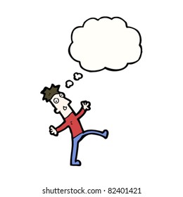 cartoon happy man walking