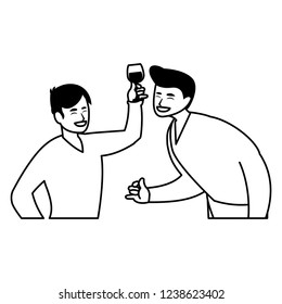 cartoon happy men 