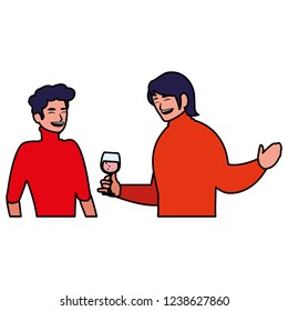 cartoon happy men 