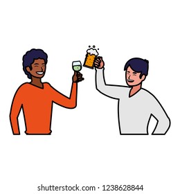 cartoon happy men 