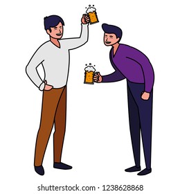 cartoon happy men 