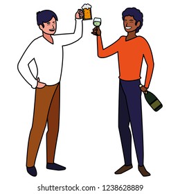 cartoon happy men 
