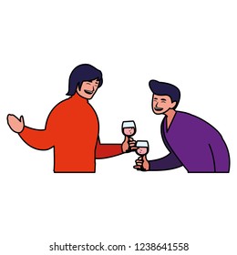 cartoon happy men 