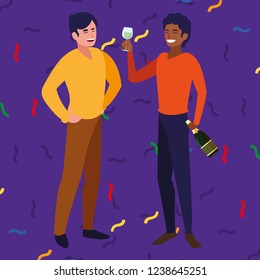 cartoon happy men 