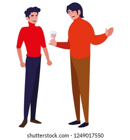 cartoon happy men 