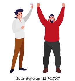 cartoon happy men 