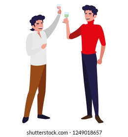 cartoon happy men 