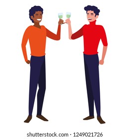 cartoon happy men 